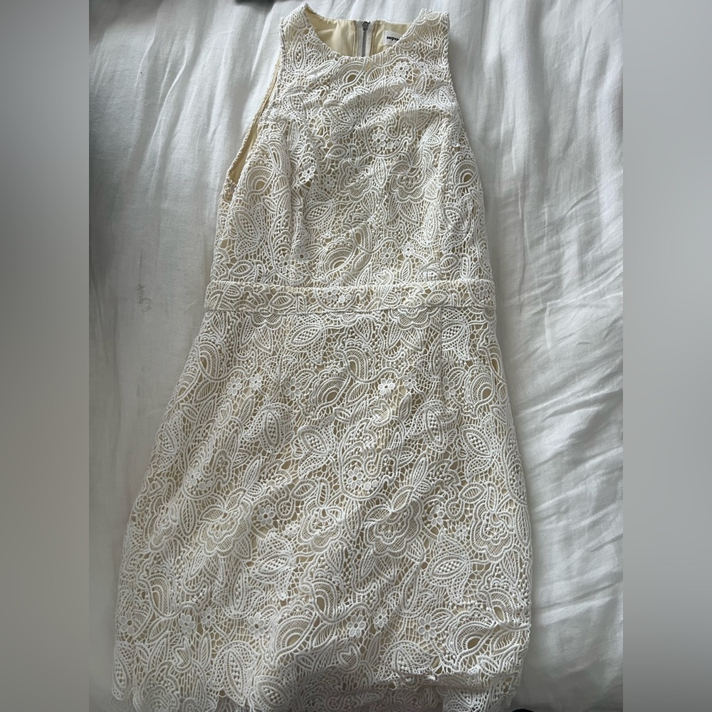 super down high neck lace dress